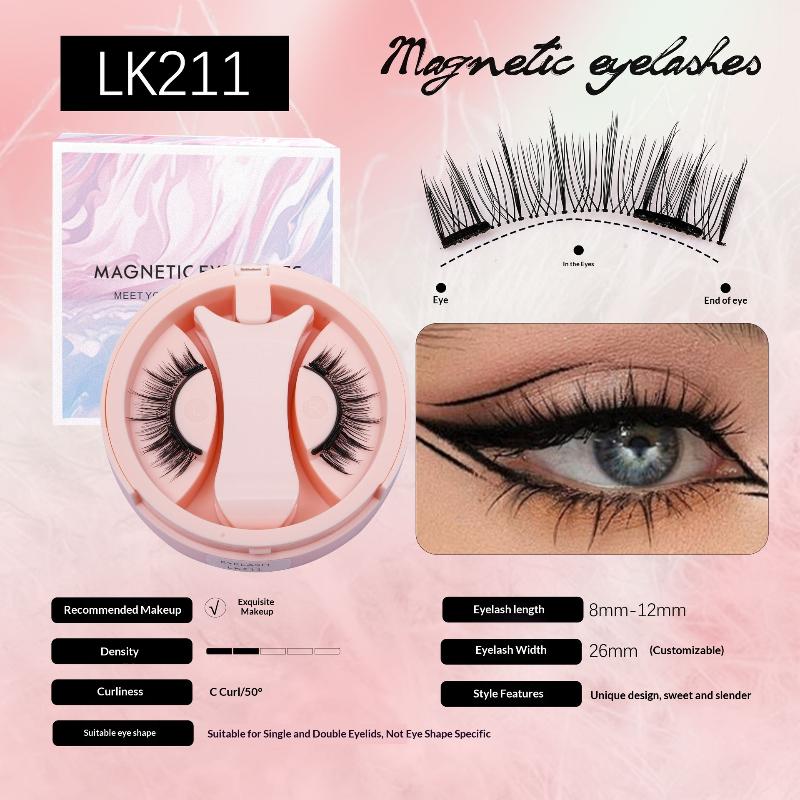 Reusable Magnetic Eyelashes No Glue Needed 3D Natural Look Curly Magnetic False Eyelashes Easy Apply Lashes Kit For Eye Makeup