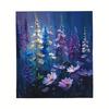 Watercolor Floral Pattern Printed Flannel Blanket, Shawl Blanket For Bedroom, Dormitory, Car, Outdoor, Sofa, Travel,Office, Gift