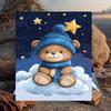 1PC Teddy Bear Night Sky Flannel Blanket Gift, Suitable for Both Men And Women, Soft Ideal for Beds And Sofa, Birthday Or Christmas Gift