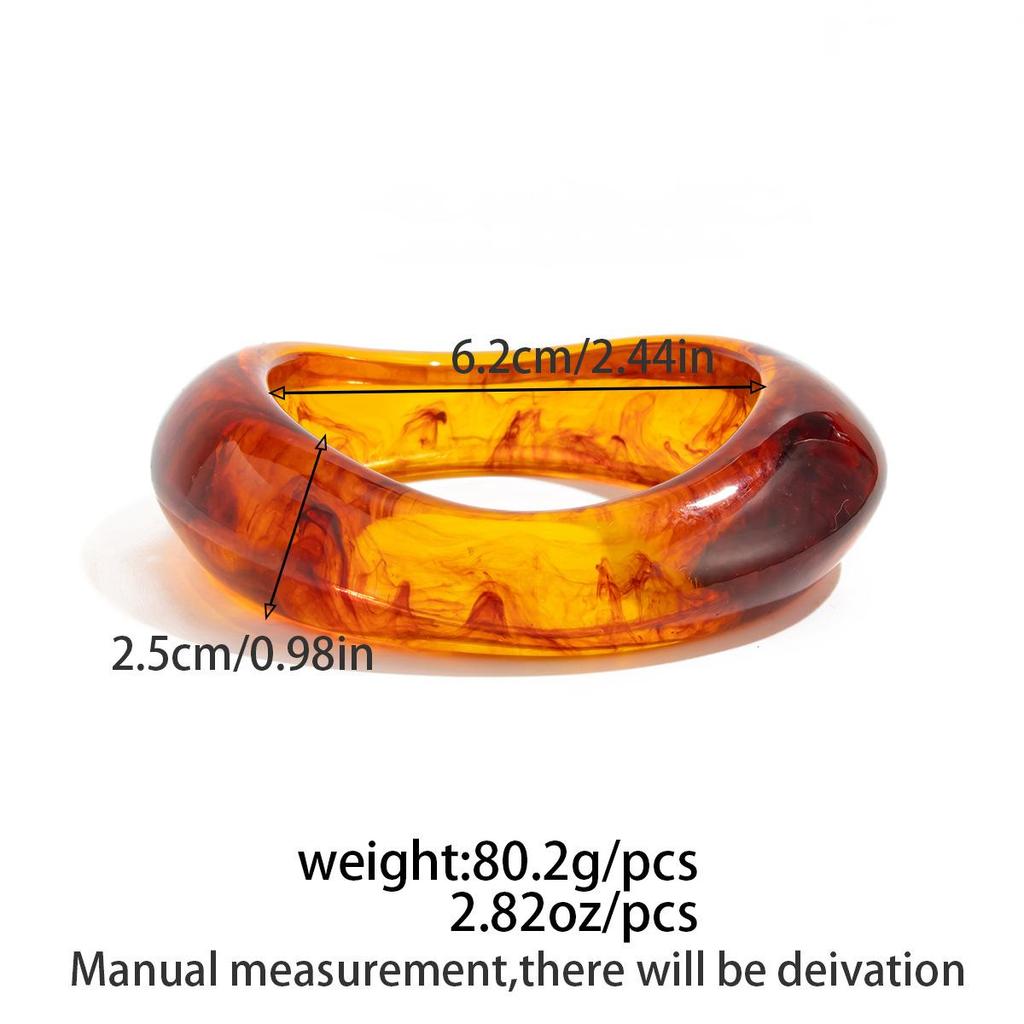 Mote Vintage Gjennomsiktig Resin Chunky Armbånd Geometrisk Uregelmessig Elastisk Bredt Armbånd Armbånd for Kvinner Menn Luksuriøse Estetiske Smykketilbehør