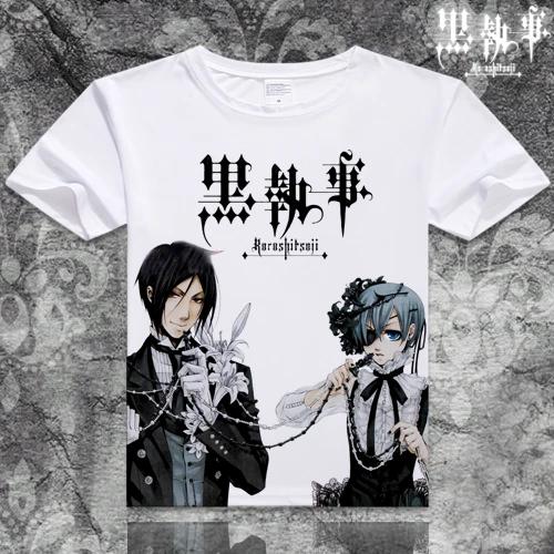 Black Butler Kuroshitsuji Anime Manga T-Shirt White Costumes White New 3XL
