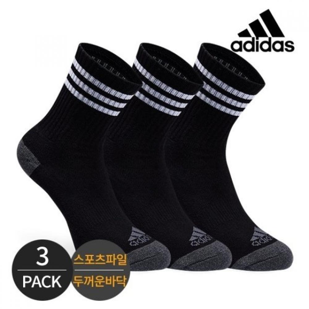

Adidas Golf Women s Sports Pile Front Logo 3 Line Mid Length Neck Socks 3P BK