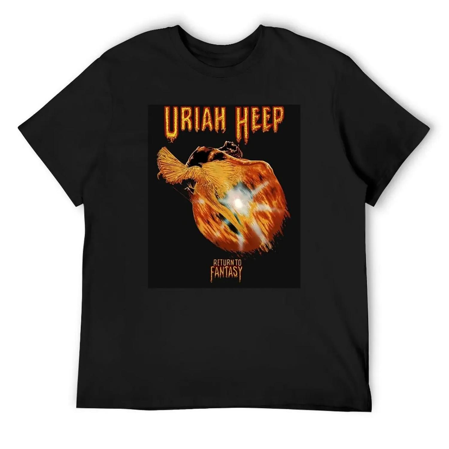 

best new uriah heep T-Shirt basketball graphic tees kawaii clothes heavyweight t shirts for men XXXXL чорний