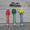 New Product 3 Star Balloons Flame Shape Birthday Candles Festive Party Baking Cake Decorative Candles
