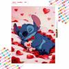 Disney Diamond Painting Kit Unframed Sleeping Stitch Heart Classic Style Home Decor Craft, Perfect Gift Idea