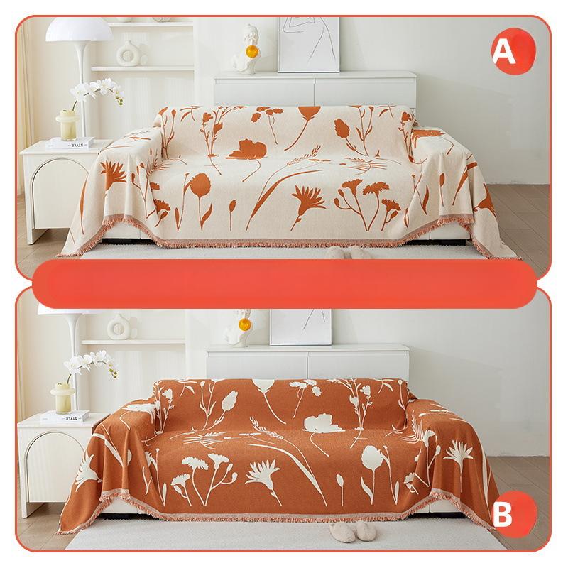 New Double-sided Chenille Sofa Towel Simple Anti-cat Scratch Sofa Cover Single and Double Sofa Blanket Anti-slip Double-sided Usable Sofa Cover