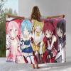 Cute Puella Magi Madoka Magica Cartoon Flannel Blanket,Ultra Soft Warm Plush Throw for Home Bedroom Bed Sofa Cover Office Picnic