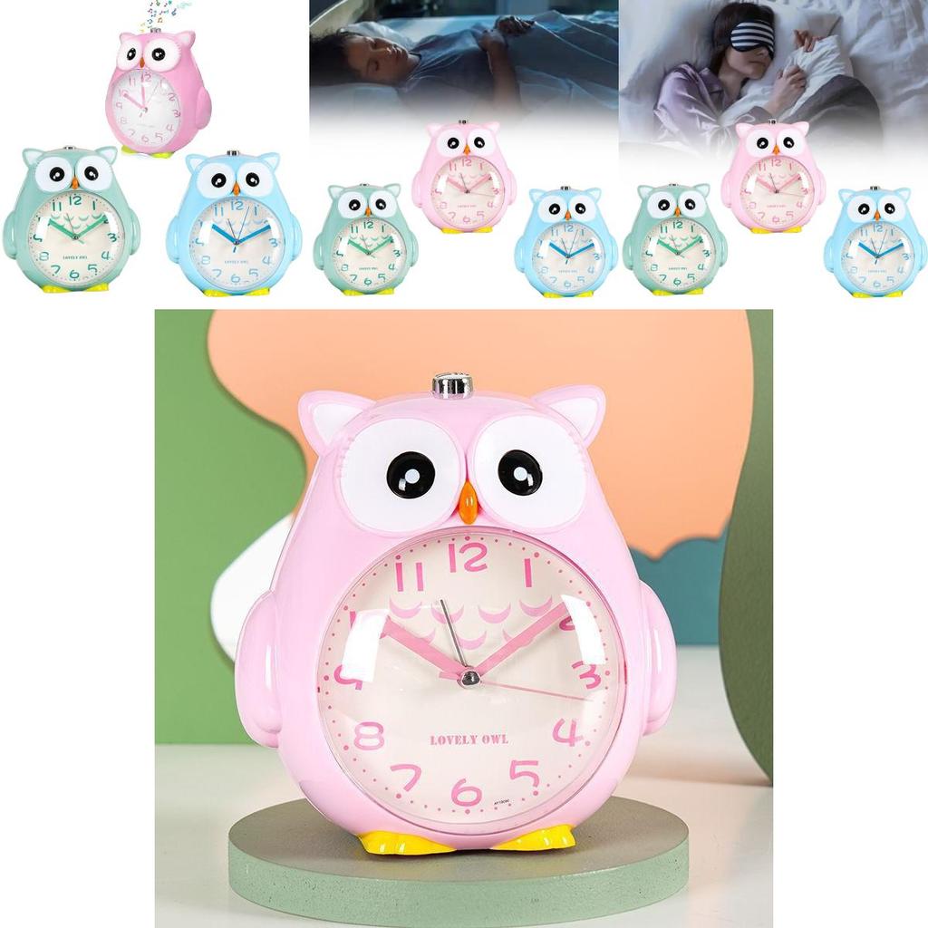 Owl Cartoon Silent Night Light With Talking Childrens Alarm Clock For Bedroom Decor