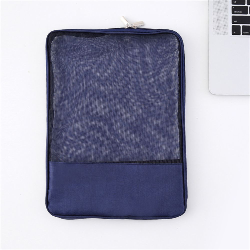 A4 File Bag Transparent Grid Double Seal Safe Folder Documents Bag Organizer Storage Bag School Office File Bag Paper Holder