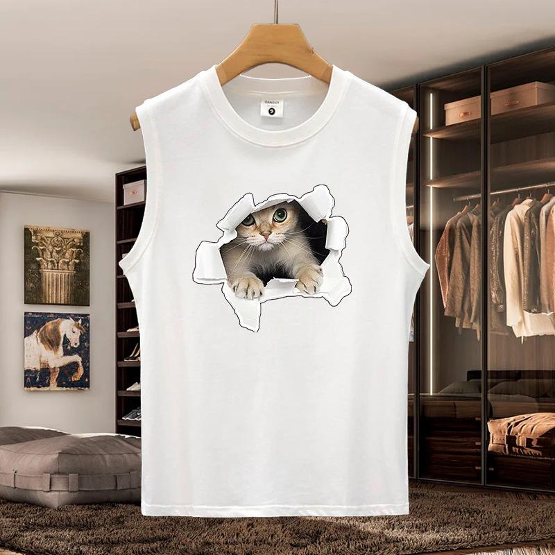 Herren Ärmellose Baumwollweste: Sommer Neuer Stil Trendmarke für Sport & Fitness.