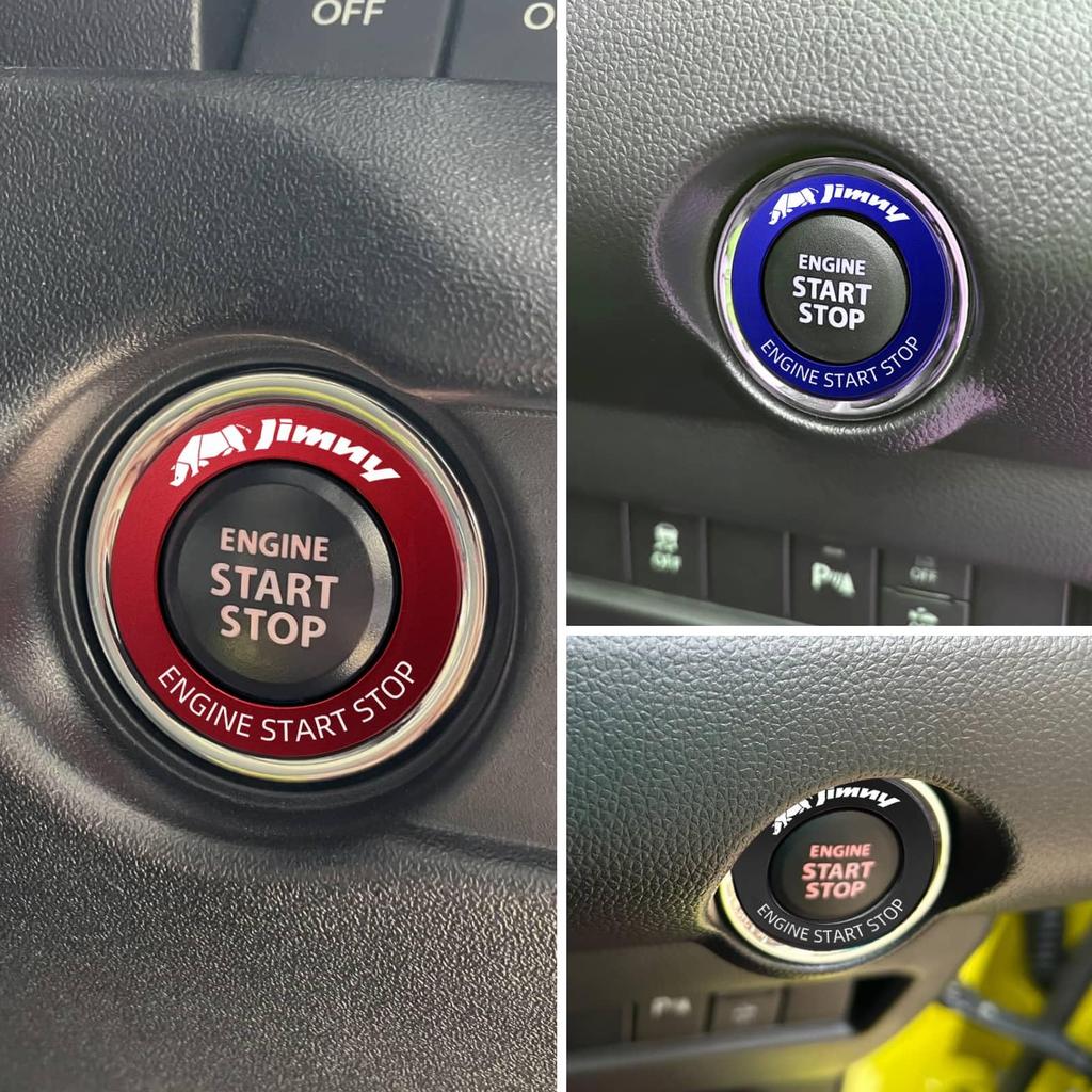 Suzuki Jimny JB64 JB74 Engine Start Button Aluminum Alloy Cover with Easy Interior Accessory Ring, Heat-Resistant Double-Sided Tape, Installation,