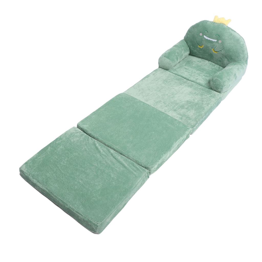 Kids Sofa Cartoon Green Dinosaur Foldable Wide Handle Soft Breathable Toddler Chair for Reading