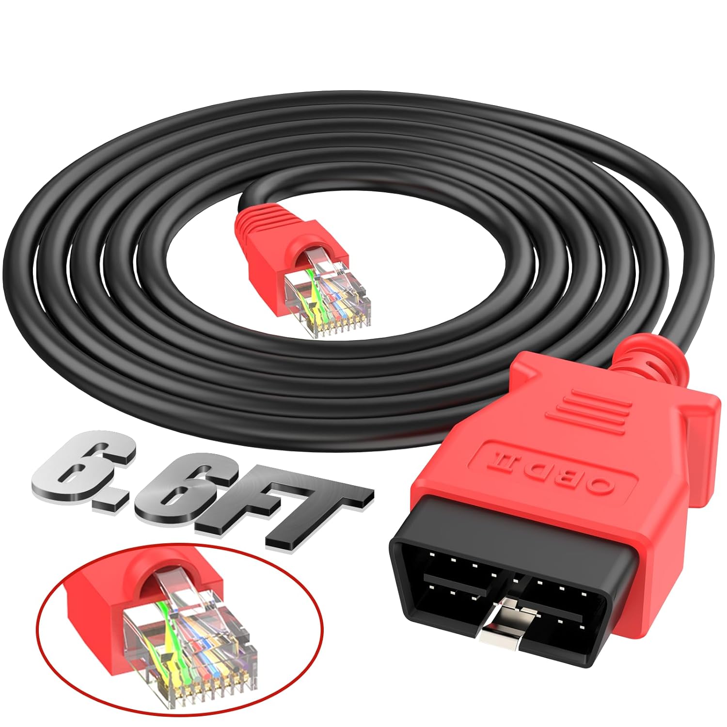 Autel Enet OBD 2 Cable For BMW F G Series Coding, Ethernet To OBD II OBDII Interface Cable, Compatible With BMW Software E-SYS ICOM ISTA+,
