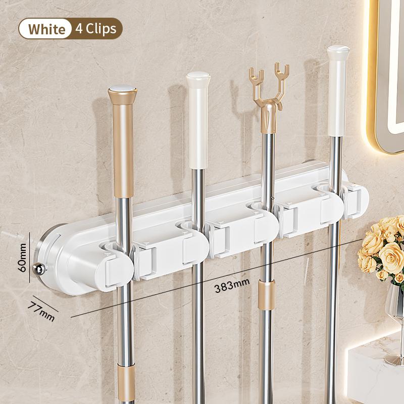 Bathroom Row Non Perforated Mop Holder Suction Cup Wall Mounted Storage Rack Broom Clip Home Storage Supplies