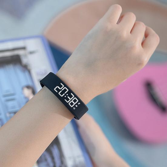 Fitness Alarm Clock Watch IP65 Waterproof Multifunctional USB Charging Digital Silent Vibration Wake-Up Sports Wristband