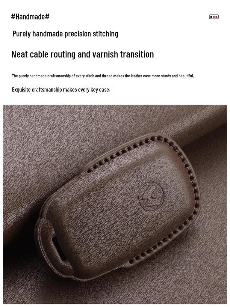 Volkswagen Schlüsselhüllen - Echtes Leder für Teramont, Tiguan L, Tayron, Sagitar, Tharu, Bora, Passat, Magotan und CC Modelle.