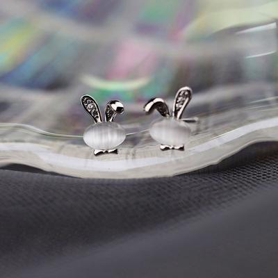 Mini Cute Rabbit Earrings Korean Style Versatile Cute Animal Earrings for Women