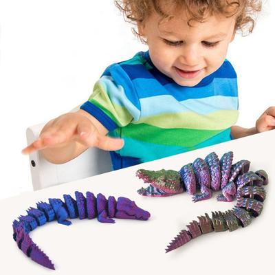 3D-gedrucktes Krokodilspielzeug, bewegliches Krokodilornament mit beweglichen Gelenken, zur Linderung von Angstzuständen, Krokodilspielzeug mit zu öffnendem Mund, Geschenk für Erwachsene und Kinder