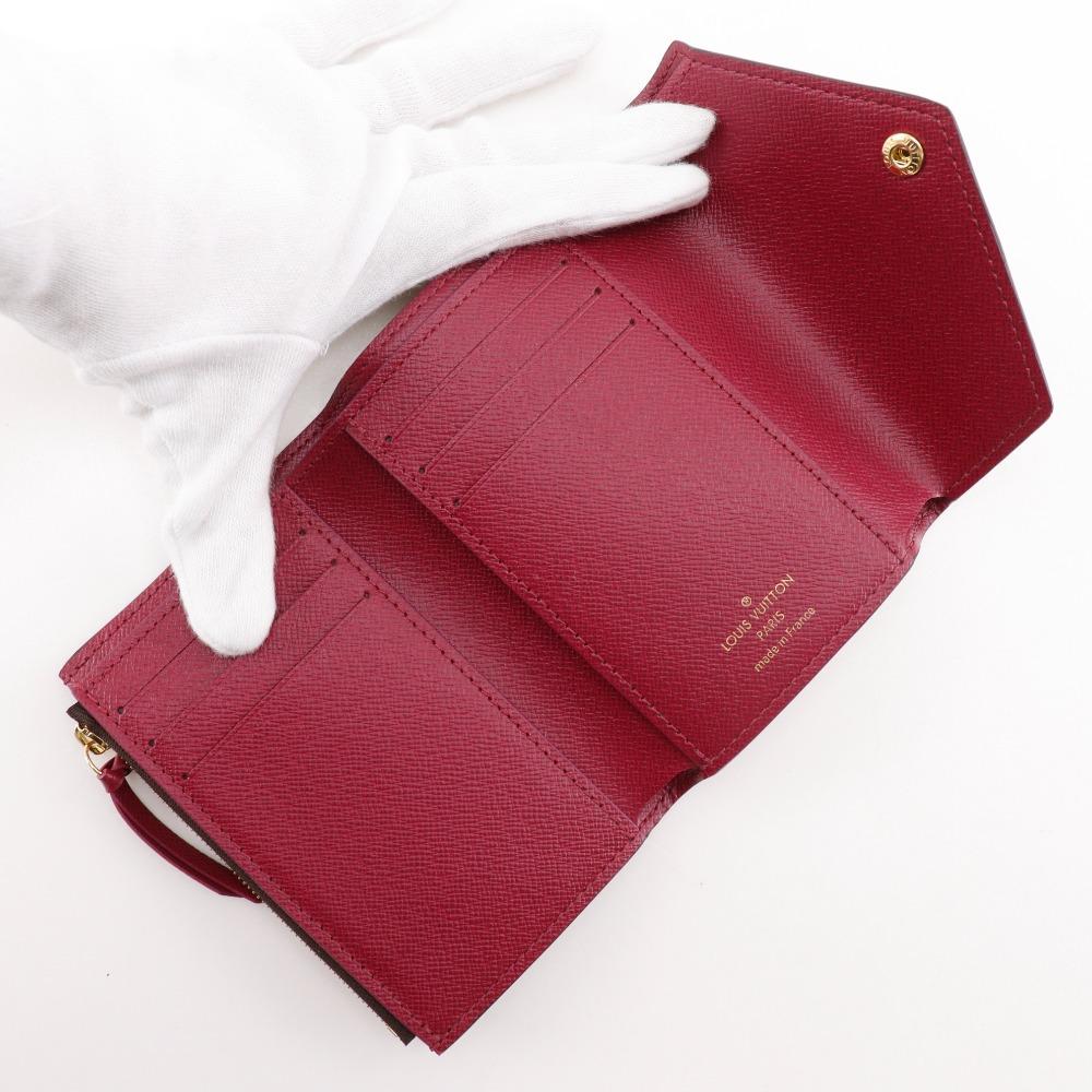 LOUIS VUITTON Portefeiulle Victorine Tri-fold wallet M41938 Fuchsia Monogram Fuchsia wine-red Monogram canvas Women Used