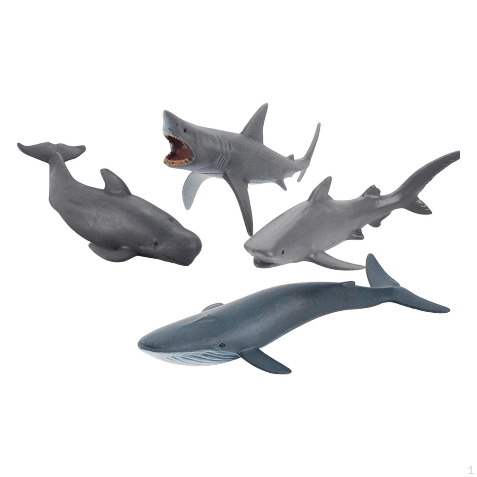 

4 Pieces Sea Animal Figurines Toys Education Learning Toy Desktop Decoration Cognitive Shark