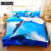 Lovely Dolphin Duvet Cover Blue Ocean Sea Animal Bedding Set Queen King Size Comforter Cover For Women Girls Bedroom Decoration