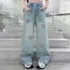 Girls' Jeans Spring and Autumn Children's Pants Women's Fashionable Wide Straight Leg Wide Leg Pants