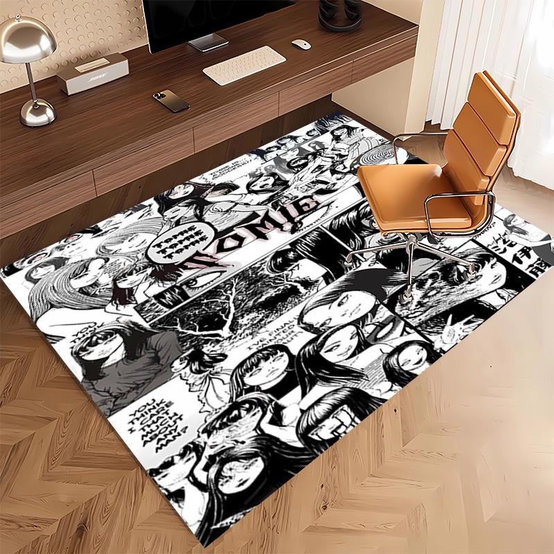 1pc Thriller Manga Junji Ito Tomie Print Area Rug - Soft, Washable Non-Slip Indoor Mat, Living Room, Home Office Decorative Rug,Office Decorative