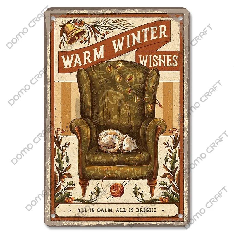 Merry Christmas Poster Vintage Metal Tin Signs Cakes Music Box Christmas Tree Metal Plaque Bakery Candy Shop Home Wall Decor