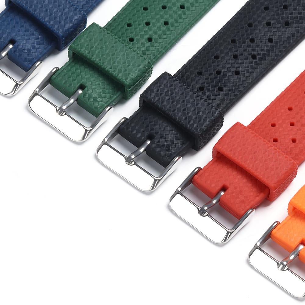 20mm 22mm Rubber Tropic Watch Band Quick Release Watch Band Tropical Silicone Smart Watch Strap for Oris for Seiko for Citizen