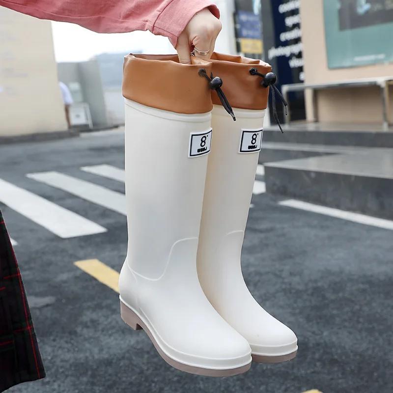 

Fashion NEW Rain Boots For women Casual Shoes Outdoor Kitchen Water Proof Anti-slip Knee-high Simple Style Winter Plus Cotton Warm Plush 36