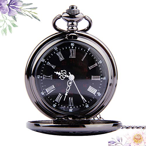 POPETPOP Pocket Watch, Antique Nurse Watch, Keychain, Retro, Simple, Alloy, Silver/Black Dial, Men's, Women's, Backpack, Bag, Pocket, Schoolbag