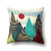 Polyester Pillowcase Automobile Decoration Mountain Home Print Pillowcase Waist Cushion Cover Bedside Cushion Cover Bedside Cushion Cover