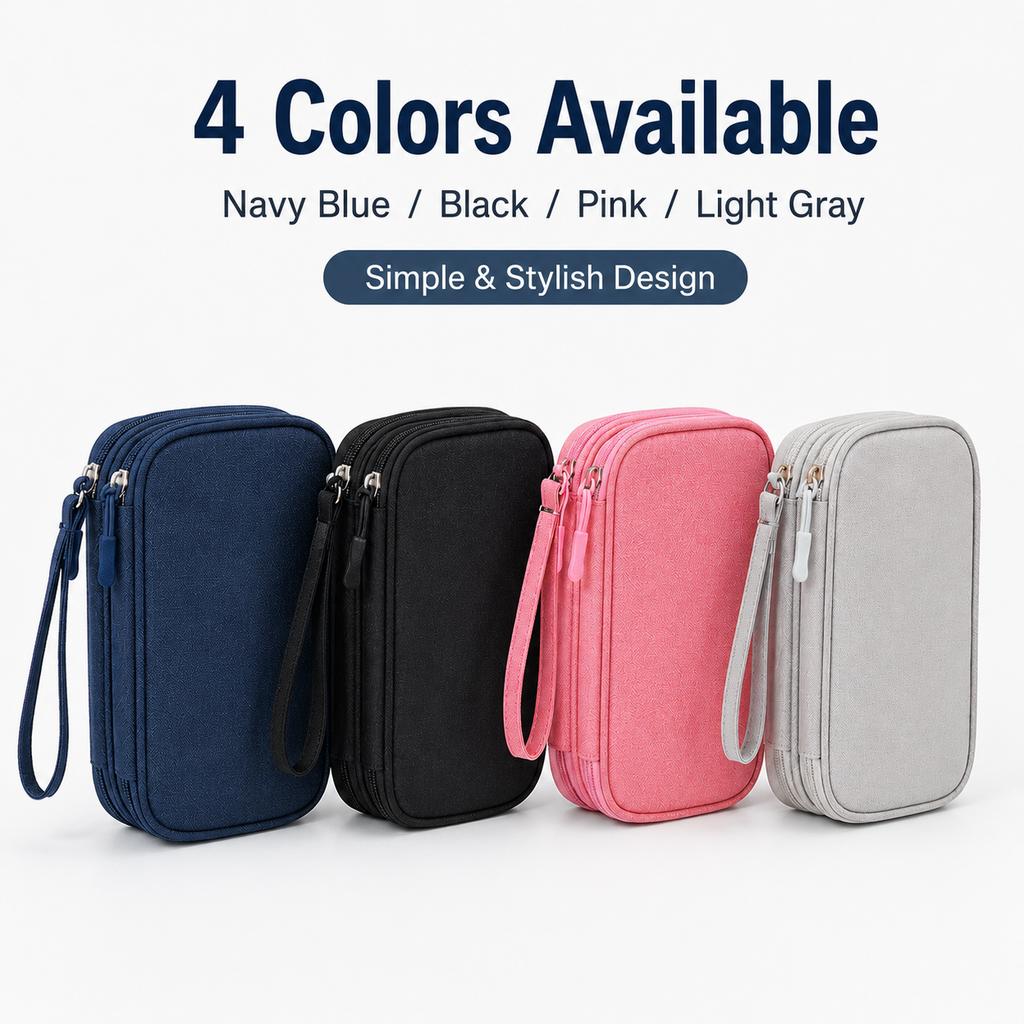 Portable Cable Organizer Bag Oxford Cloth Travel Electronic Accessories Storage Case for Power Bank Hard Drive