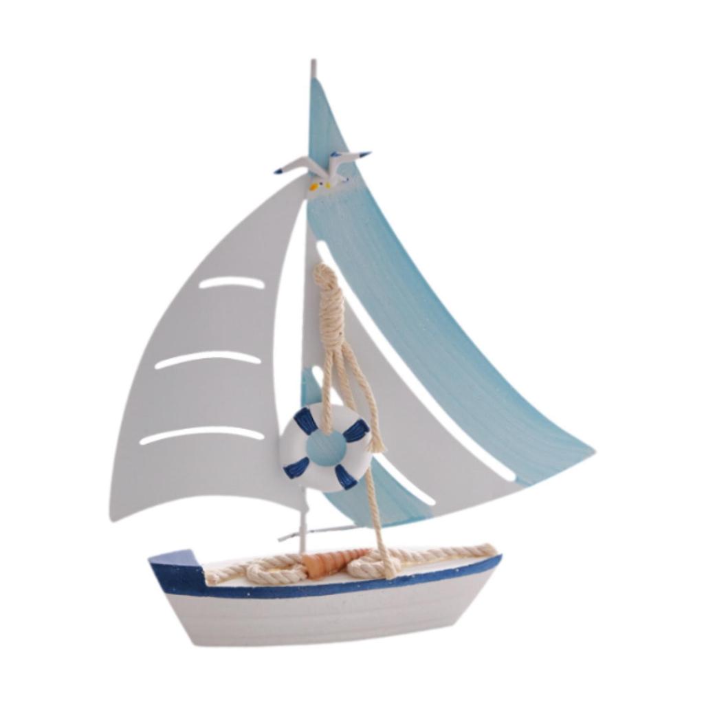 Sailboat Model Ornament Nautical Theme Gift Decorative Collectible Home Decor