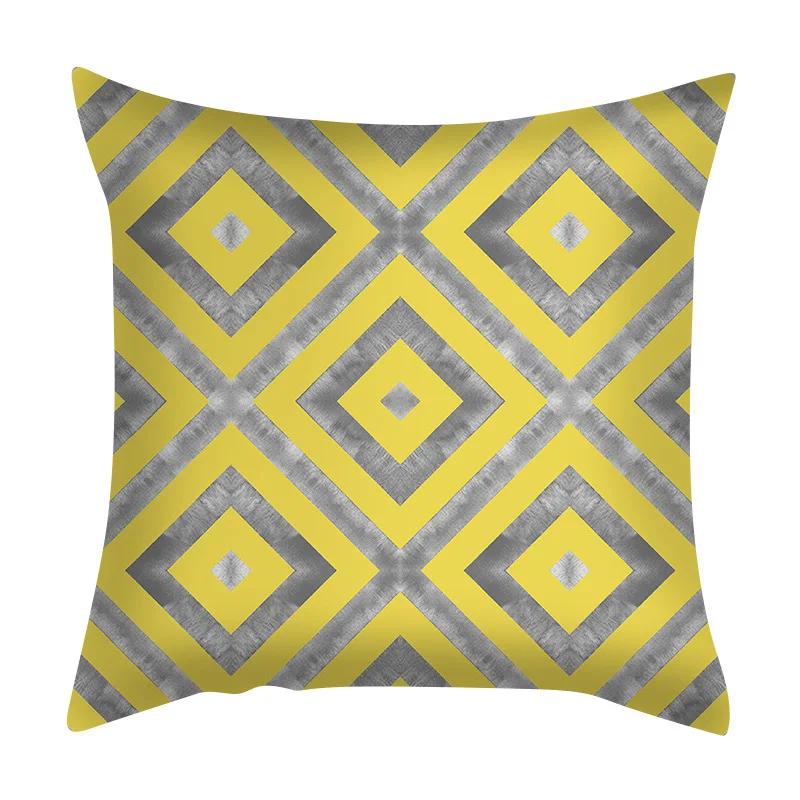 Living Room Bedroom Car Sofa Cushion Wholesale Geometric Abstract Peach Skin Pillowcase