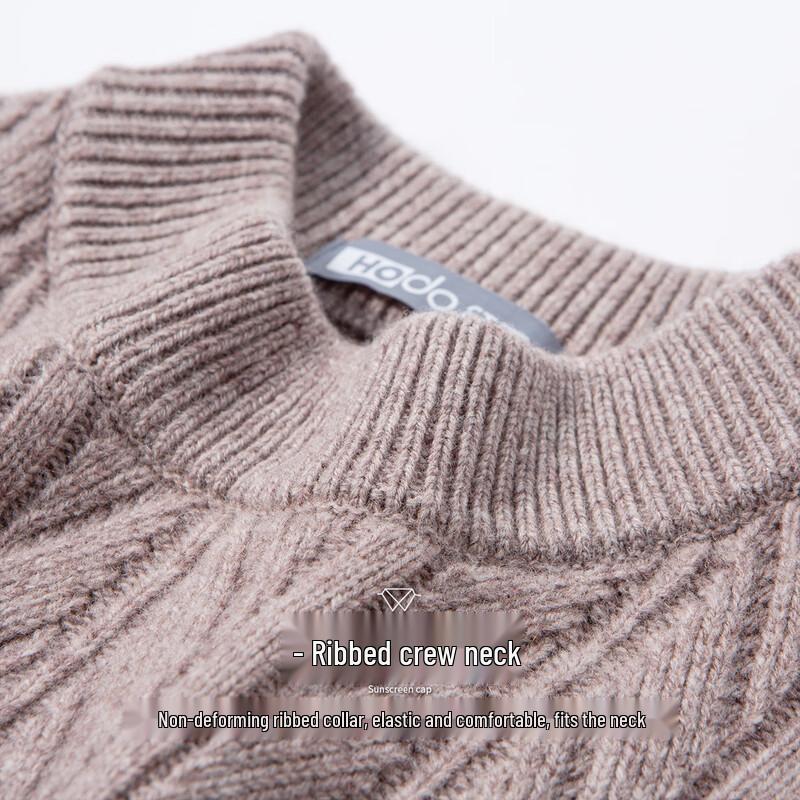 Hodo Herren Luxus 100% Wolle Dick Rundhals Pullover