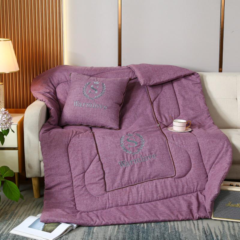 Four Seasons Pillow Blanket: Dual-Use Backrest Cushion for Car, Office & Bedside