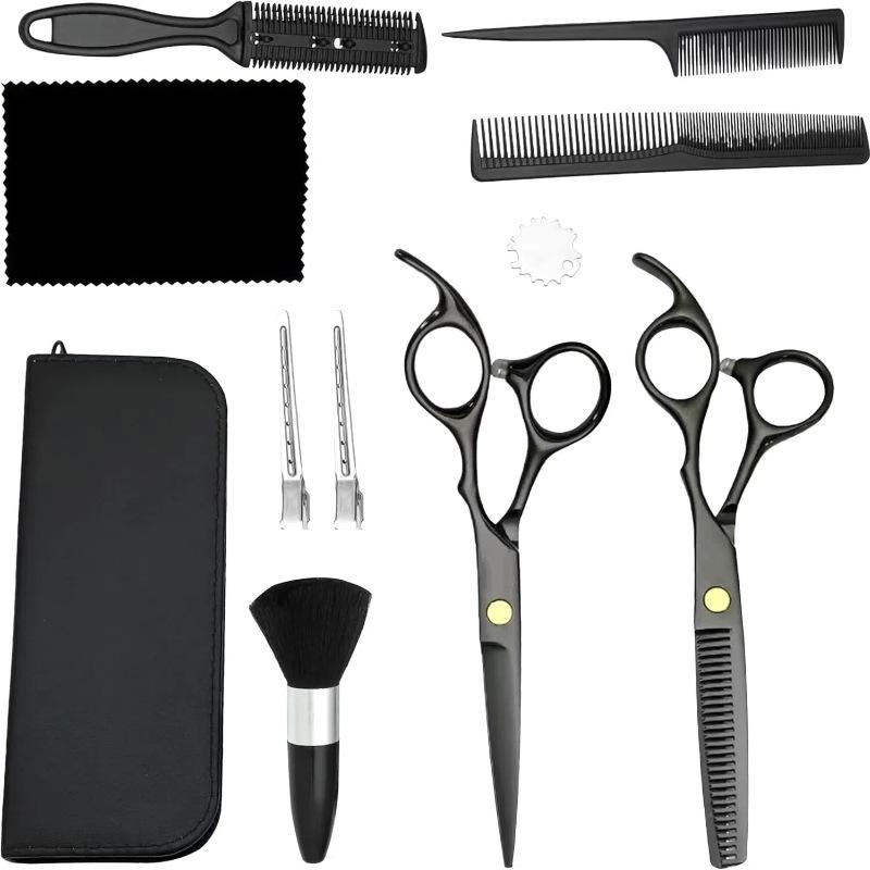Stainless Steel Barber & Hairdressing Scissors Set: Flat Tooth & Thinning Options
