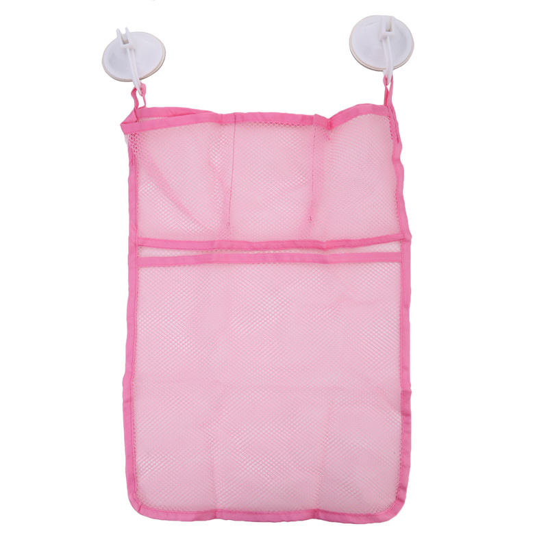 

Baby Bath Water Storage Bag Two Layers Bathroom Toy Storage Hanging Bag One Size розовый