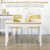 Modern Design Two-Tone Dining Room Table with Large Top 4-6 People In Wood Dim. 119L X 70W X 75H Cm
