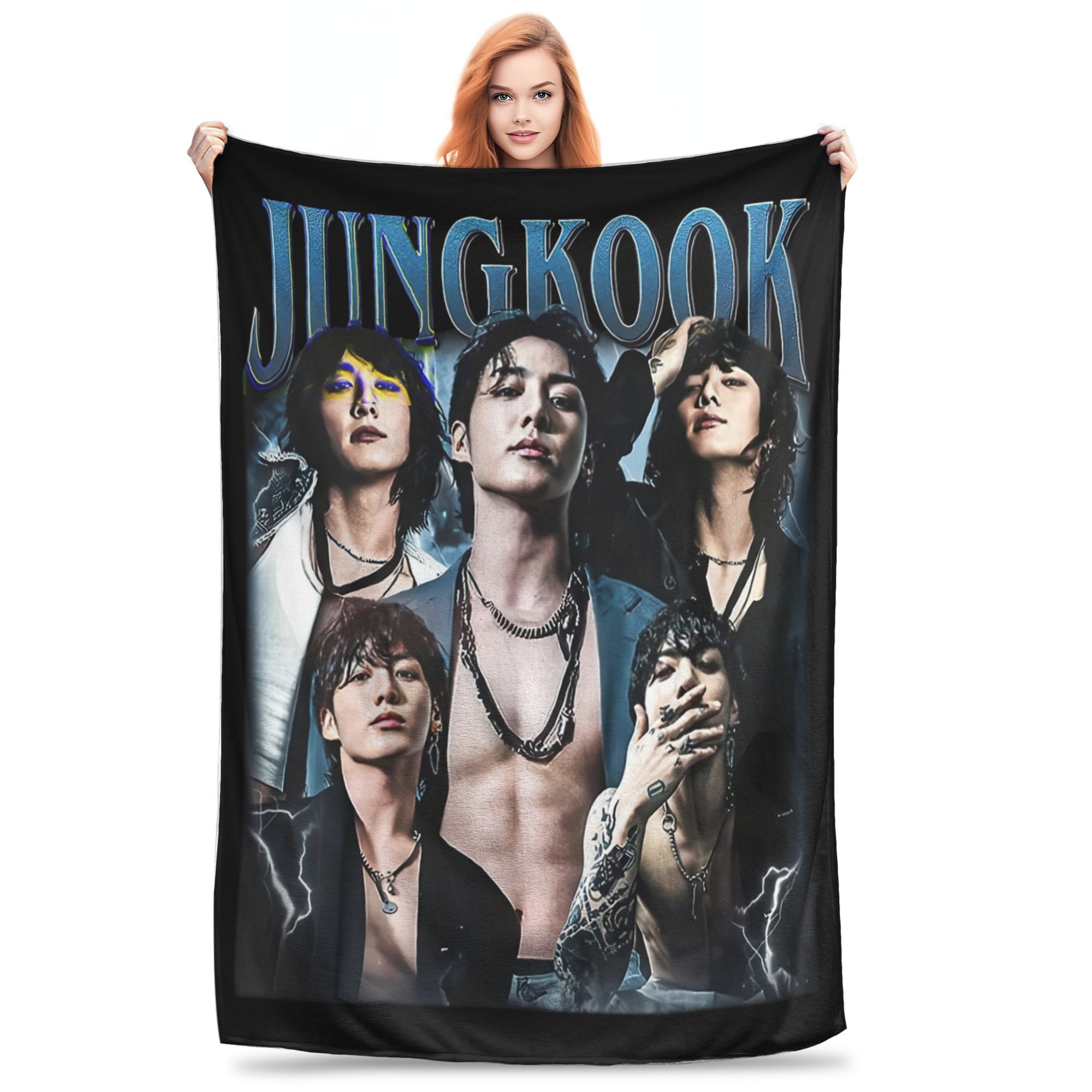 

J-Jungkooks Singer Blankets Fleece Spring Autumn Multi-function Super Soft Throw Blanket for Bedding Outdoor Bedding Throws 75cmx90cm