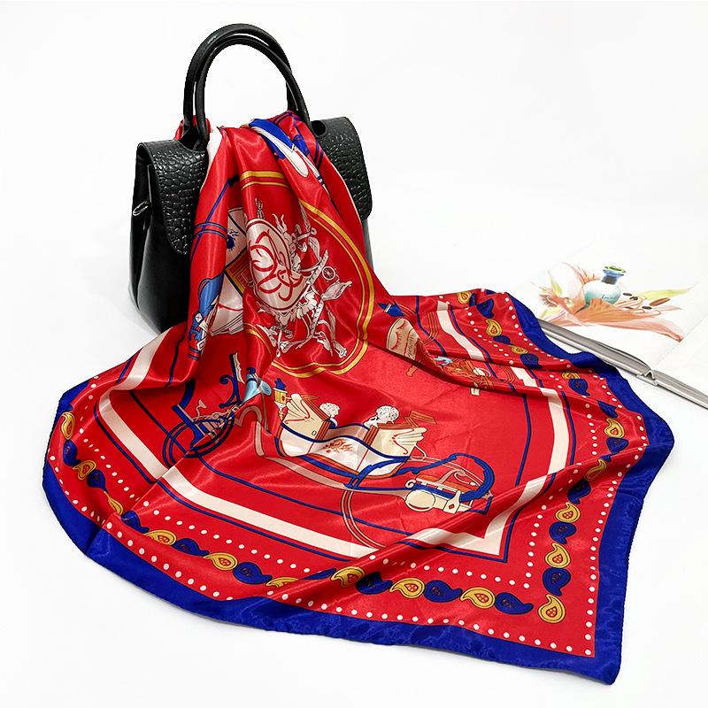 High-quality Luxurious Silk Scarves Headband Scarfs Neck Scarf For Women Chain Silk Scarf Women's Decorative Shawl