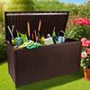 Outdoor Storage Deck Box, Lockable Patio Furniture Organizer, Waterproof Garden Chest Yard Miscellaneous Storage Box