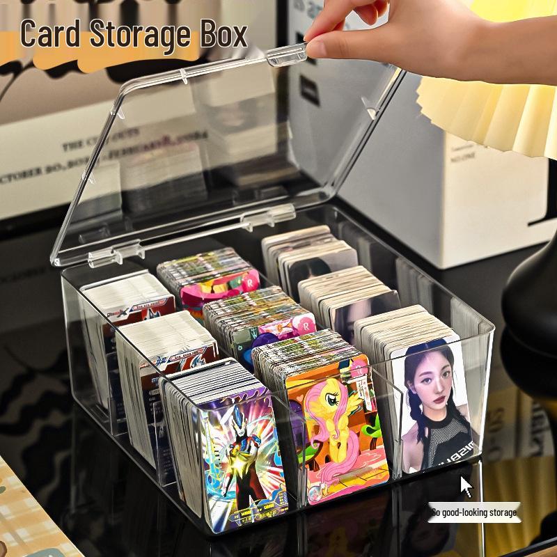 Transparent Large-Capacity Game Card and Cable Organizer with Removable Dividers