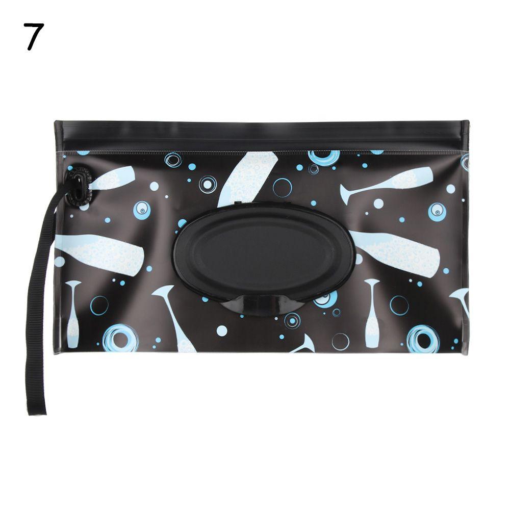 1pcs Fashion Cute Snap-Strap Flip Cover Carrying Case Portable Wet Wipes Bag Cosmetic Pouch Stroller Accessories Tissue Box