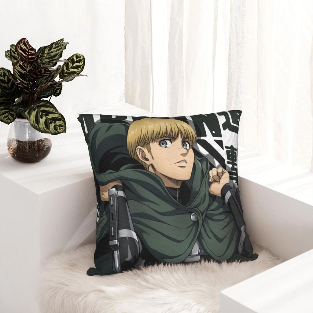 Armin Arlert Attack on Titan Kissenbezug Druckstoff Kissenbezug Dekorative Kissenhülle Sitzfläche Quadratisch 40*40cm