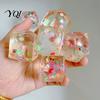 TPR Stress Cube Clear Sensory Toy, Anxiety Relief Ice Squeeze Toys Christmas Animal Fruit Sequins Filled Toy