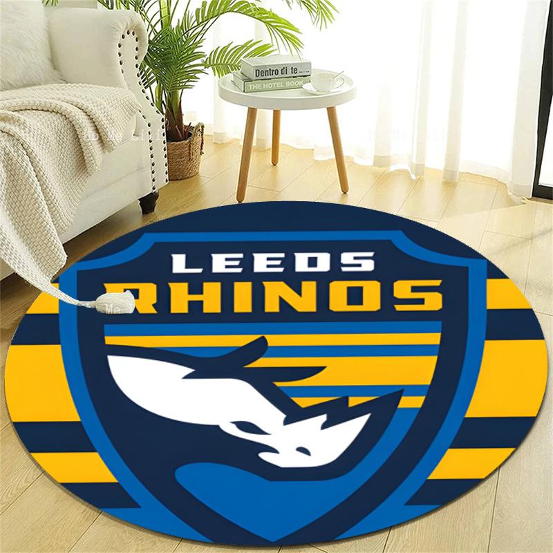 Personalized Leeds Rhinos Round Chair Office Rug - Perfect for Mat, Office Chair & More - Ideal Gift for Birthdays and Holidays