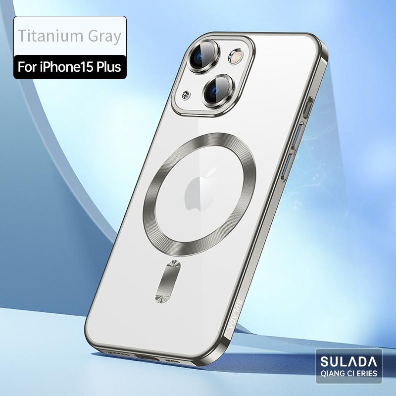 

Чехол Magsafe Mag Safe для iPhone 15 Pro Max 14 Plus 13 12 11 X Xs Xr Se 2020 2022 8 15Pro Защитная крышка для объектива камеры Аксессуары для телефонов For iPhone 15 Pro Max серый