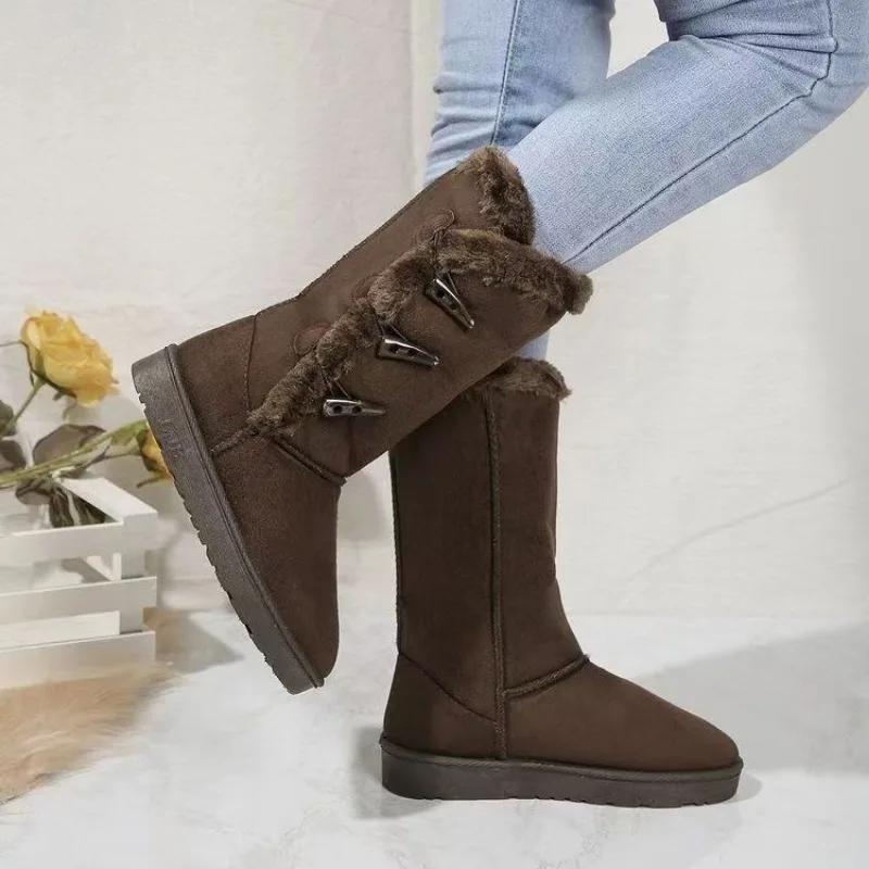 Women Classic Ladies Large Size Winter Snow Boots Waterproof Warm Genuine Leather Fur Australia Plus Velvet Knee High Winter